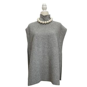 Suncoo Paris Wool Pull Pacome Sweater Mock Neck Layering Piece Grey Sleeveless